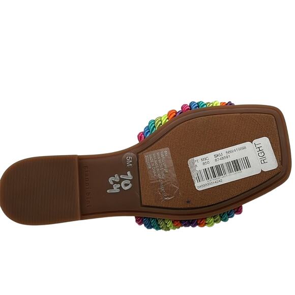 Gianni Bini Penni Rainbow Corded Knot Flat Sandals Size 5 - Picture 5 of 5